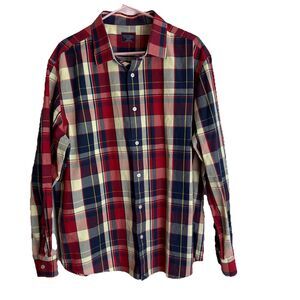 UNTUCKit Shirt Mens XXL Slim Fit Button Up Red Blue Plaid Shirt